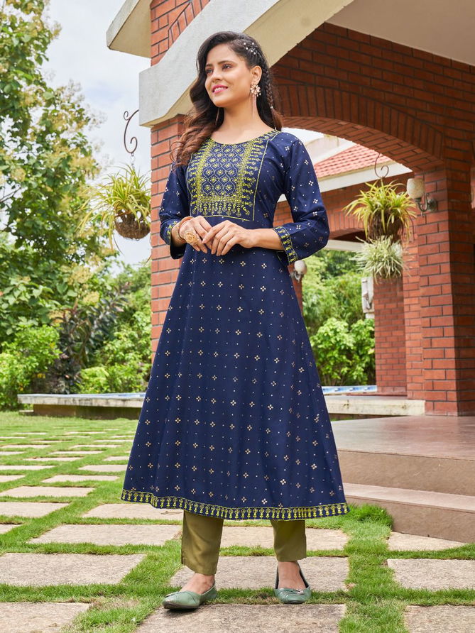 Ala Vaikuthupuram Super Printed Designer Wholesale Anarkali Kurtis
